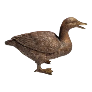 Early 20thc Brass Duck Ornament