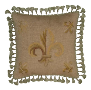 Aubusson Handwoven Wool Throw Pillow