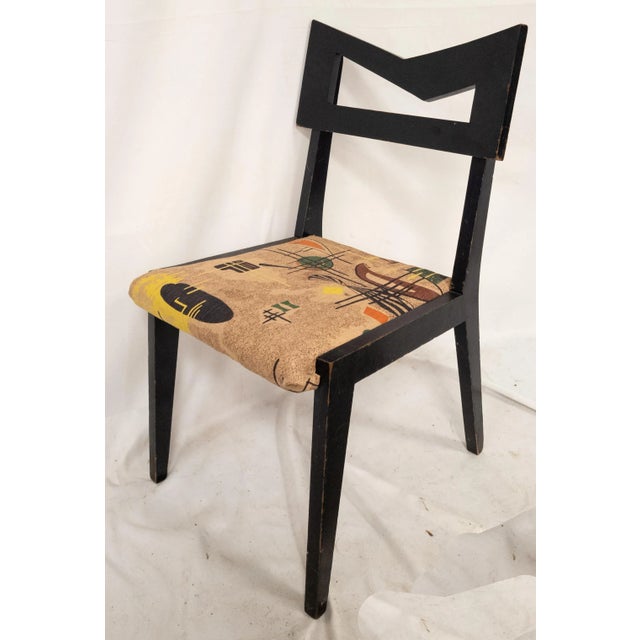 Mid-Century Funky Art Deco Black Painted Decorative Side Chair For Sale - Image 12 of 12