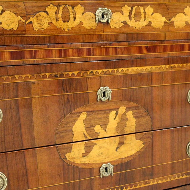 Italian Louis XVI Chest of Drawers in Walnut For Sale - Image 11 of 16