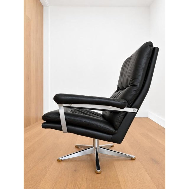 Mid-Century Danish Leather Lounge Chair by Werner Langenfeld, 1970s For Sale - Image 10 of 13