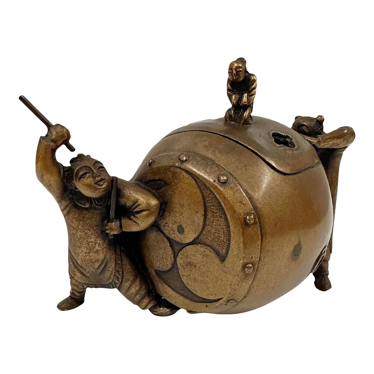 Antique Japanese Bronze Koro (Incense Burner) | Chairish