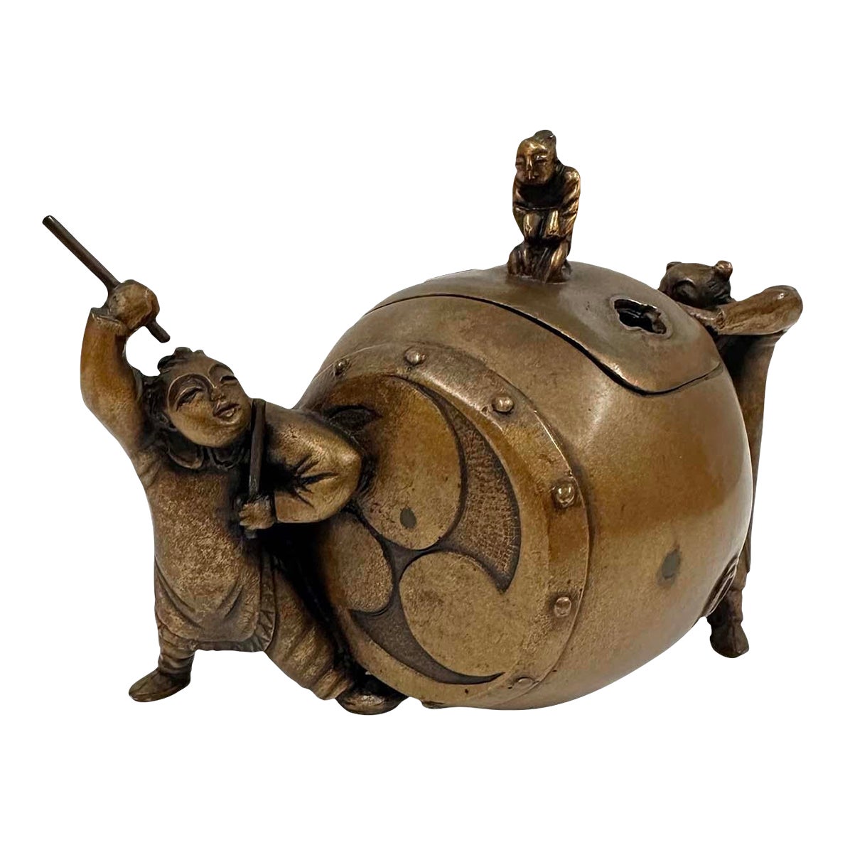 Antique Japanese Bronze Koro (Incense Burner) | Chairish