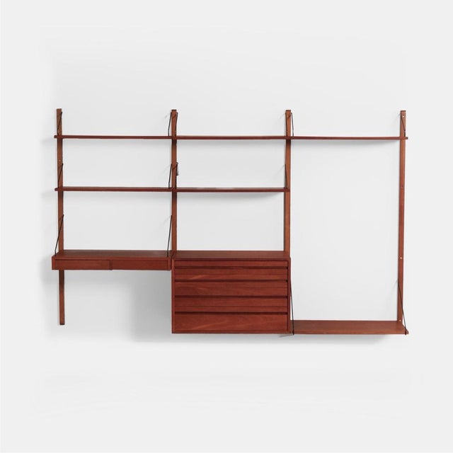 Royal System Wall System with Desk, Drawer Unit and Shelves by Poul Cadovius for Cado, 1960s For Sale - Image 11 of 11
