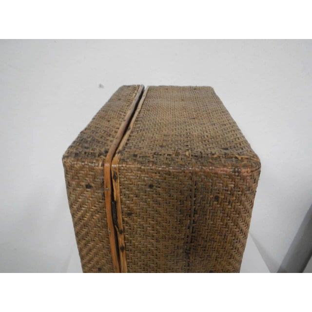 Fir and Rattan Trunk, 1940 For Sale - Image 6 of 8