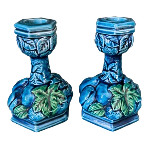 Vintage Japanese Porcelain Candle Holders- a Pair
