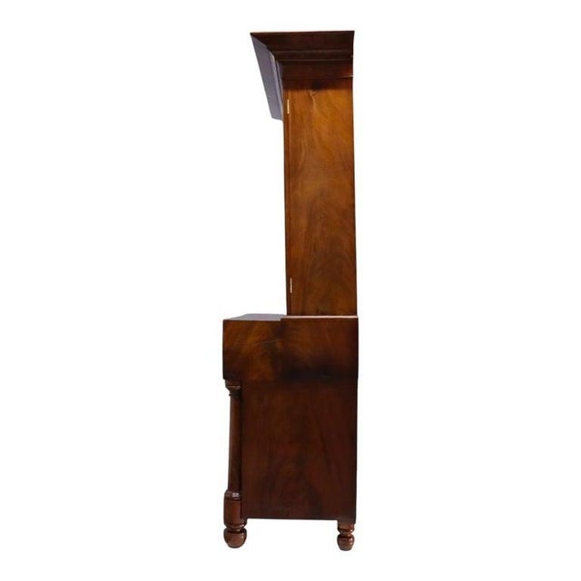 Antique Quervelle American Empire Flame Mahogany Secretary Desk C1840 For Sale - Image 13 of 17