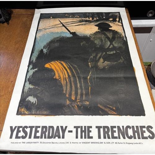 Paper Yesterday the Trenches Historic Labour Party Poster, 1971 For Sale - Image 7 of 7