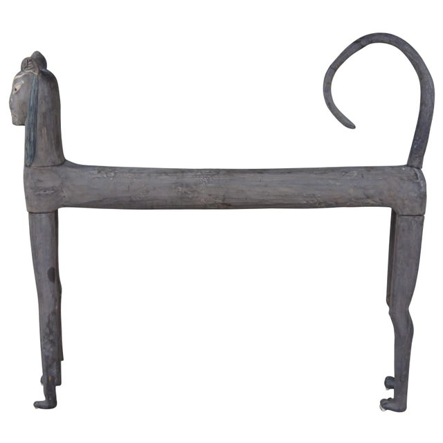 Traditional Vintage Hand Carved Egyptian Revival Folk Art Bali Cat Sculpture For Sale - Image 3 of 12