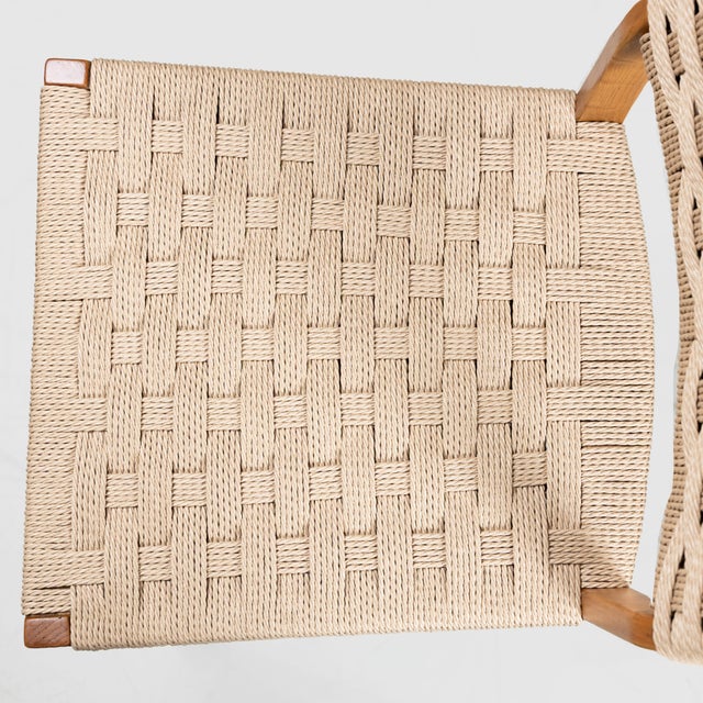 Wooden and Raffia Chairs, 1950s, Set of 4 For Sale - Image 13 of 14