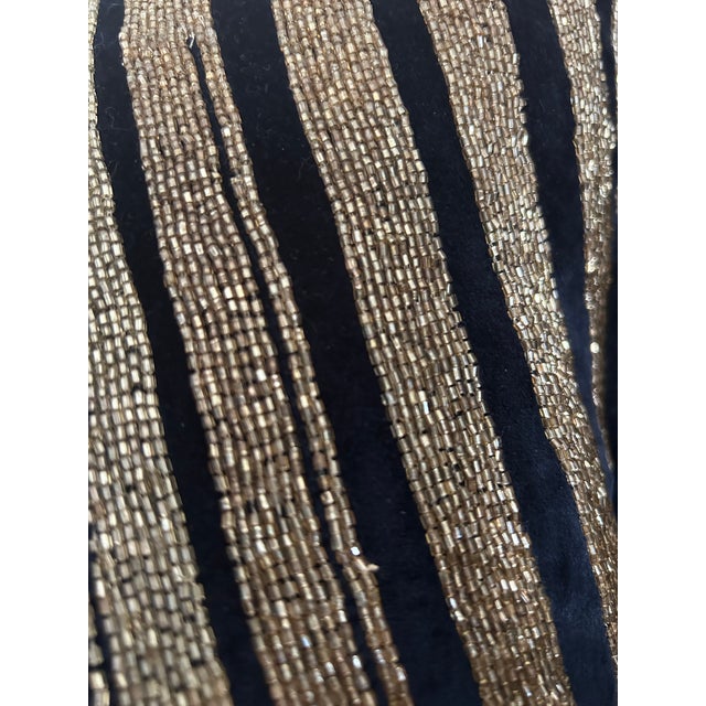 22" Callisto Home Beaded Hair-on-Hide and Navy Velvet Pillows - A Pair For Sale In Sacramento - Image 6 of 6