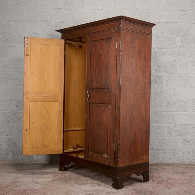 Antique 19th Century Two-door Wardrobe in Solid Fir, Italy For Sale - Image 5 of 18