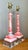 Metal Vintage Pink Marble Carved Column Lamps - A Pair For Sale - Image 7 of 12
