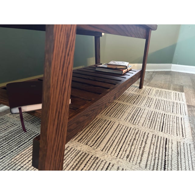 Handcrafted Red Oak Coffee Table For Sale - Image 6 of 6