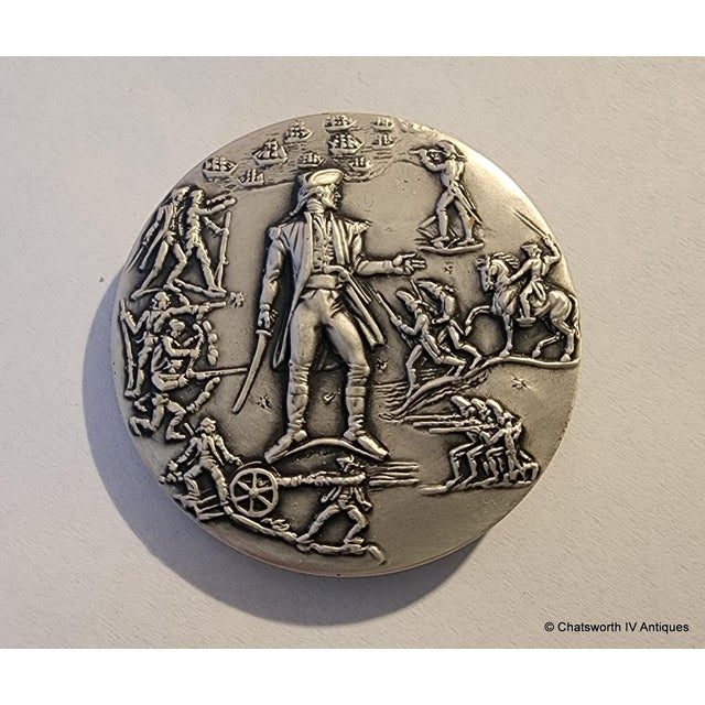 Metal 83g .999 Pure Silver Michael Lantz Medallic Art Company Usa Bicentennial Medal Coin 1776-1976 ~ New Rochelle Ny ~ Washington & Paine For Sale - Image 7 of 8