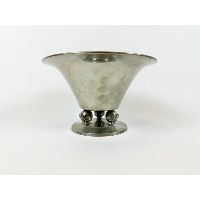 Swedish Art Deco Pewter Bowl by Edvin Ollers for Schreuder & Olsson, 1944, in Very Good conditions. Designed 1920 to 1949...