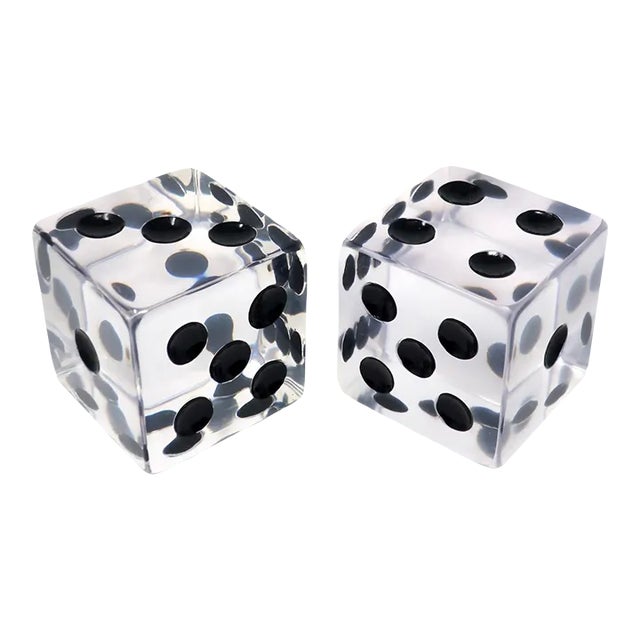 Pair of Vintage Large Lucite Dice For Sale