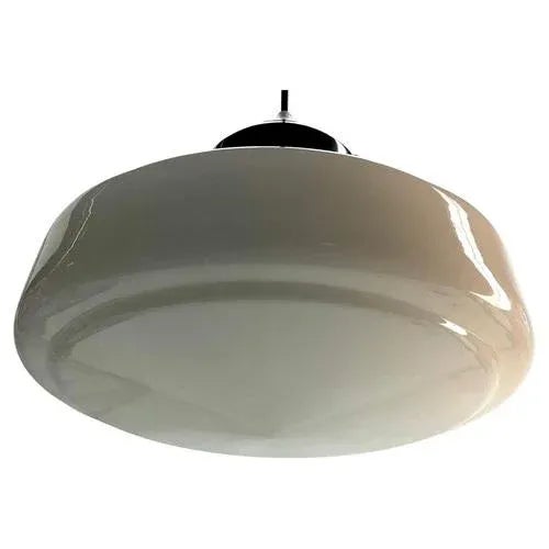 Gray Pendant Lamp with Opaline Shade from Phillips, 1930s For Sale - Image 8 of 13