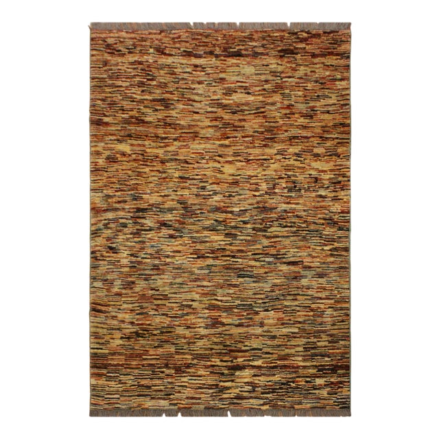 1990s 1990s Modern Gabbeh Beige/Blue Wool Rug - 4'3" X 5'3" For Sale