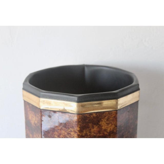 Vintage 1970s Kraftware Nyc Faux Burl Wood Umbrella Stand Cane Holder For Sale - Image 11 of 18