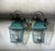 Pair of Verdigris Finish Steel Outdoor Wall Sconces - Seeded Glass 18”x 8”x 9” For Sale - Image 12 of 16