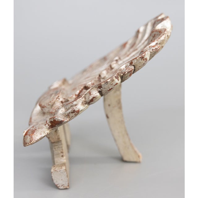 1950s Vintage Italian Silver Giltwood Shell Decor Easel Book Stand For Sale - Image 5 of 8
