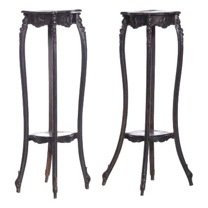 Columns in Carved Wood, Set of 2 For Sale