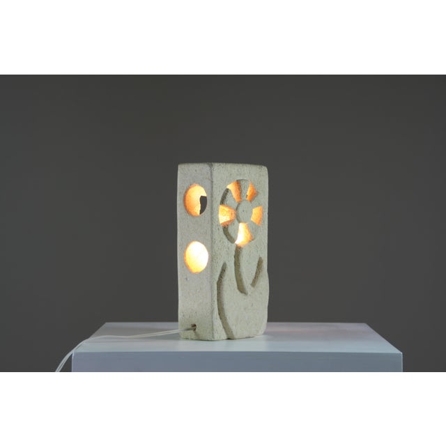 Mid-Century Modern Stone Lamp by Albert Tormos, France, 1970s For Sale - Image 3 of 12
