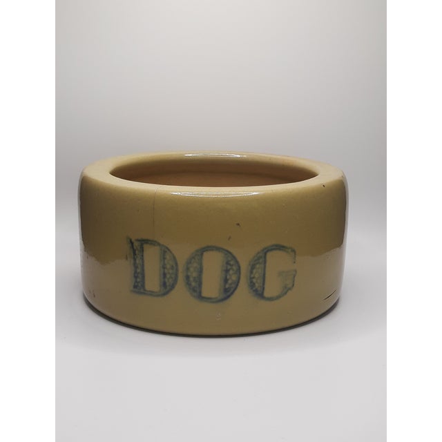 Ceramic Art Deco Crock Pottery Dog Bowl For Sale - Image 7 of 10