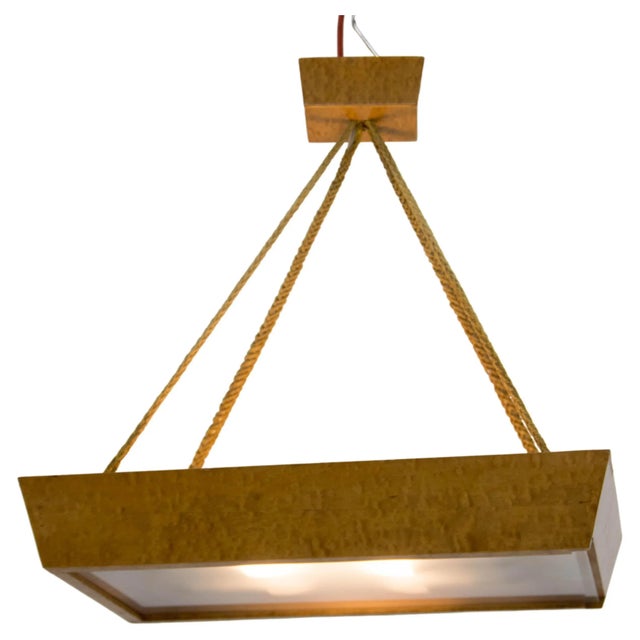 Mid-Century Pendant in Wood and Glass by Krasna Jizba, 1950s For Sale - Image 9 of 9