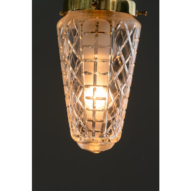 Small Art Deco Ceiling Lamps with Cut Glass Shades, Vienna, Austria, 1920s, Set of 5 For Sale - Image 10 of 18