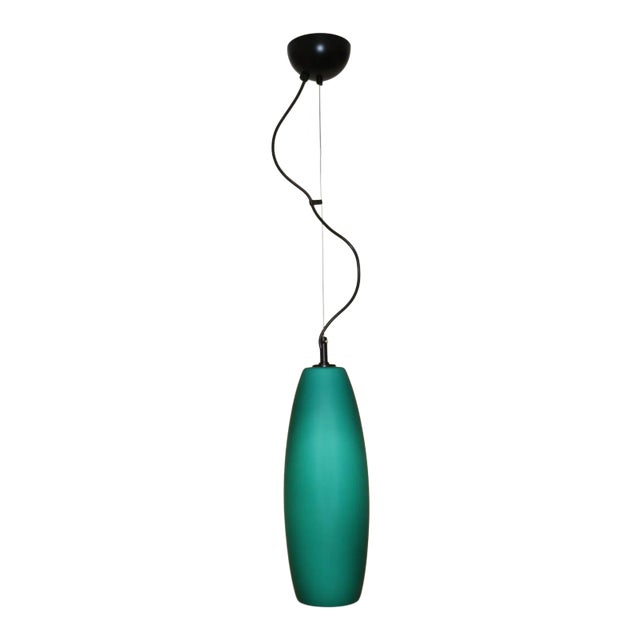 Modern Murano Green Glass Pendant Lamp For Sale