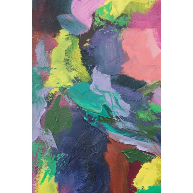 Purple "Oil Painting 16" Large Abstract Oil Painting by Simon Findlay For Sale - Image 8 of 11