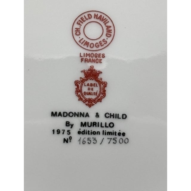 Vintage Ch Field Haviland Limoges Madonna & Child Decorative Plate, 1653 of 7500 For Sale - Image 13 of 13