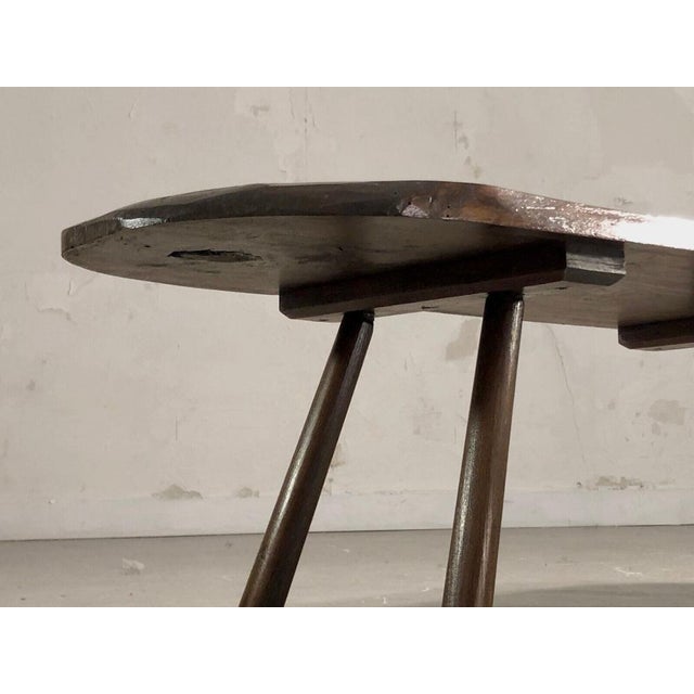 Gouge-cut Wooden Coffee Table, France, 1950s For Sale - Image 12 of 18