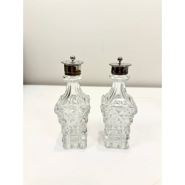 Silver Early 20th Century Silver and Crystal Condiment or Cruet Set - 7 pcs For Sale - Image 8 of 15