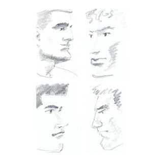 1990s Portraits of Men in Profile - Set of Four For Sale
