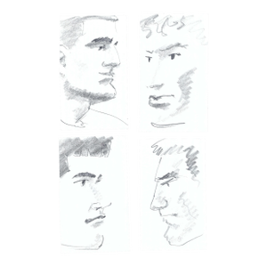 1990s Portraits of Men in Profile - Set of Four
