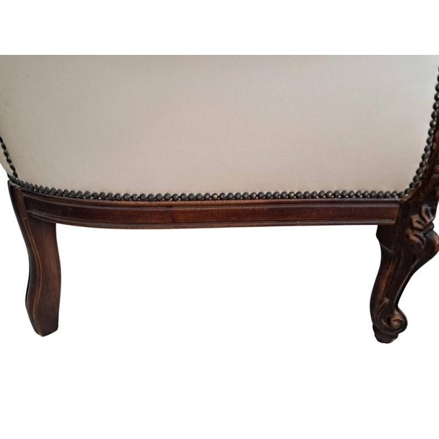 Vintage Baroque Louis XV Buttoned Leather Chesterfield Armchair, 1980s For Sale - Image 11 of 18