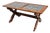 Italian 19th Century Inset Marble-Top Oak Trestle Table For Sale