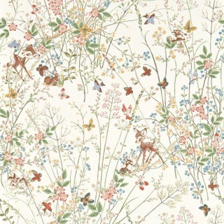 Sanderson Bambi Wallpaper in Sugared Almonds For Sale