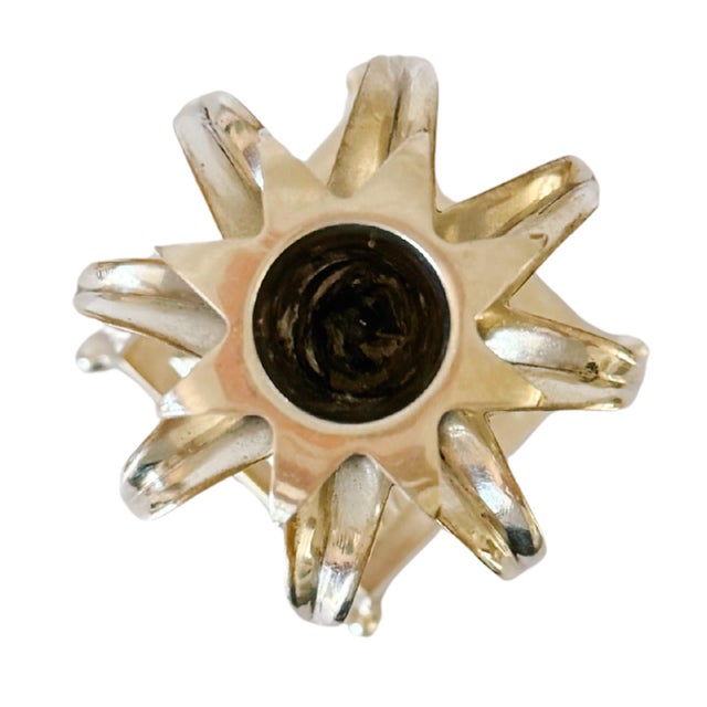 Metal Vintage Hollywood Regency Silver Plated Brass Pineapple Candlesticks - A Pair For Sale - Image 7 of 10