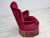 Vintage Danish Highback Chair in Red Furniture Velour and Beech, 1960s For Sale - Image 9 of 18