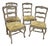 Late 20th Century Country French Hand Carved Dining Chairs With Rush Seats For Sale