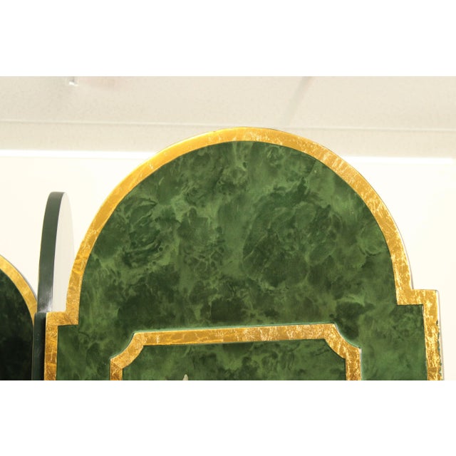 Wood Artmax Vintage Floral Decorated Three Panel Screen For Sale - Image 7 of 12