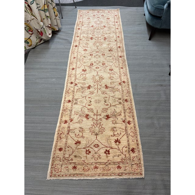 Textile 2ft 8in × 9ft 6in Pakistani Afghan Oushak Runner Rug For Sale - Image 7 of 12