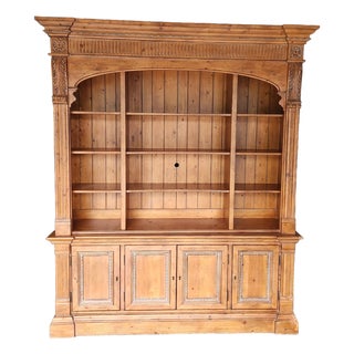 Ethan Allen Large Wooden Bookcase Wall Unit For Sale