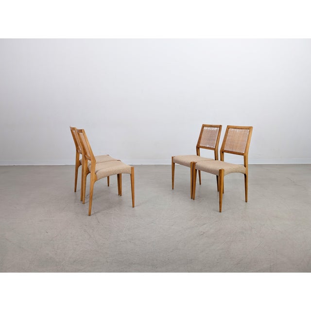 Vintagw Chairs with Birch Cane Weave, Set of 4 For Sale - Image 10 of 12