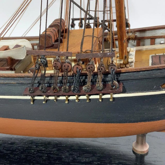 Wood Antique Model of the Brig Volante For Sale - Image 7 of 11