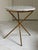 Vintage Gilt Faux Bamboo Tripod Base Gueridon Drinks Table / Side Table With Carrara Marble Top For Sale - Image 14 of 18